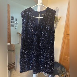 Banana republic Sequin Navy Blue Dress